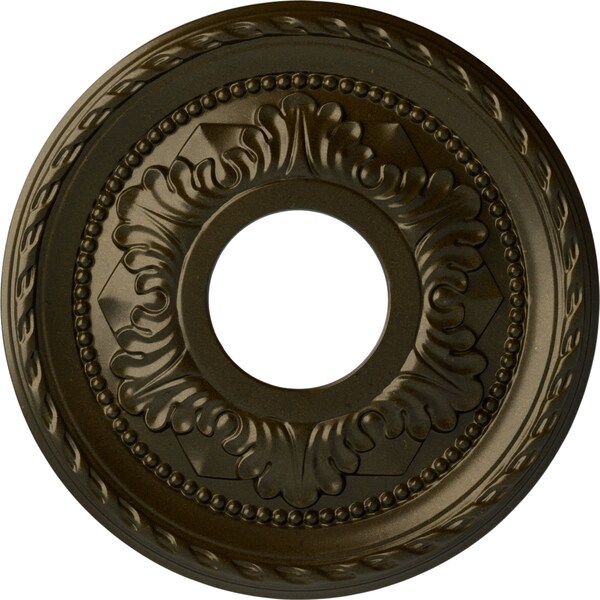 Ekena Millwork Palmetto Ceiling Medallion (Fits Canopies up to 4 7/8"), 12 1/8"OD x 3 1/2"ID x 1"P, Green Gold CM12PMGGS - main